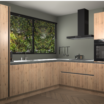 Madera natuur greeploze keuken Vogar 84453