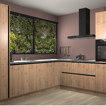 Madera natuur greeploze keuken Vogar 84457