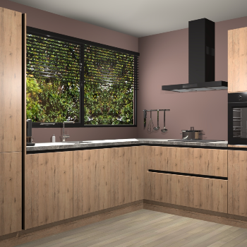 Madera natuur greeploze keuken Vogar 84469