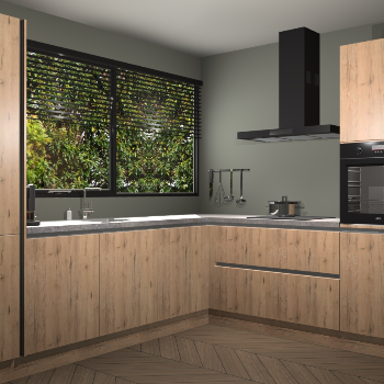 Madera natuur greeploze keuken Vogar 84472