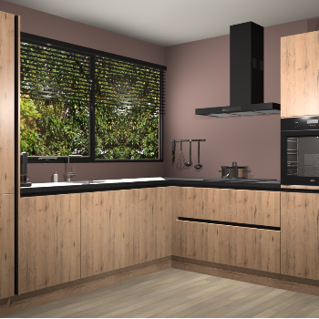 Madera natuur greeploze keuken Vogar 84481