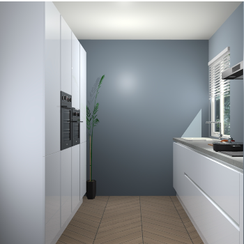 Sneeuwwitte hoogglans greeploze keuken Turijn 83514