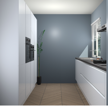 Sneeuwwitte hoogglans greeploze keuken Turijn 83520