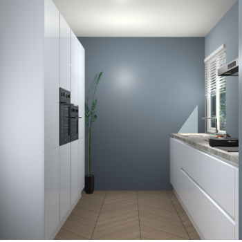 Sneeuwwitte hoogglans greeploze keuken Turijn 83526