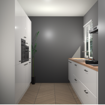 Zijdegrijze hoogglans keuken Turijn 83595