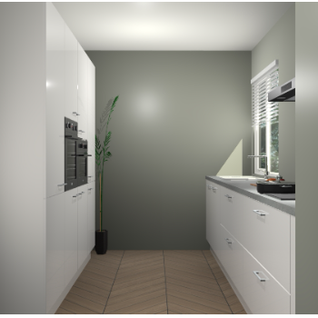 Zijdegrijze hoogglans  keuken Turijn 83604