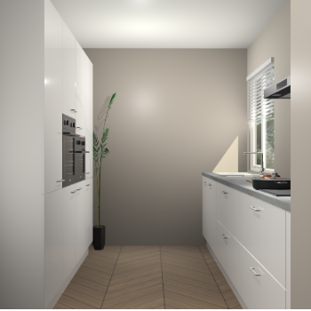 Zijdegrijze hoogglans keuken Turijn 83605