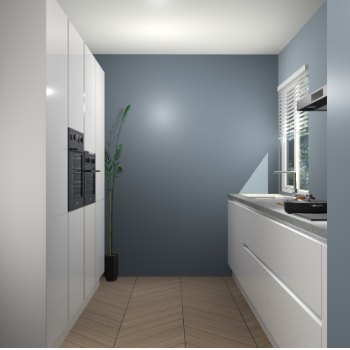 Zijdegrijze hoogglans greeploze keuken Turijn 83606