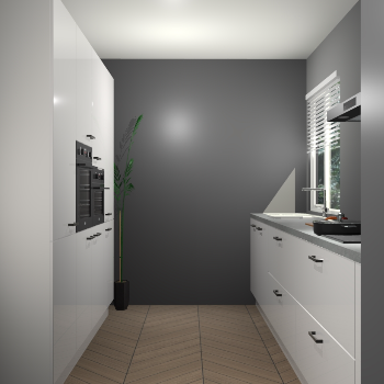 Zijdegrijze hoogglans keuken Turijn 83608