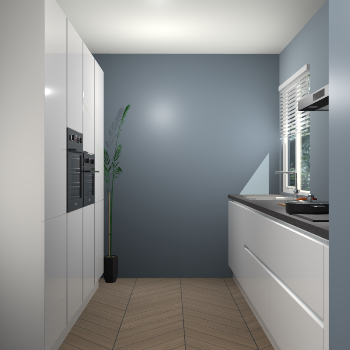 Zijdegrijze hoogglans greeploze keuken Turijn 83612