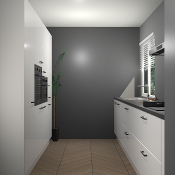 Zijdegrijze hoogglans keuken Turijn 83614