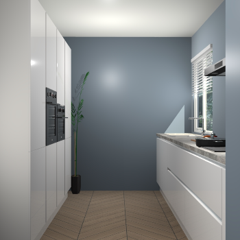 Zijdegrijze hoogglans greeploze keuken Turijn 83618