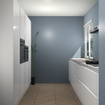 Zijdegrijze hoogglans greeploze keuken Turijn 83624