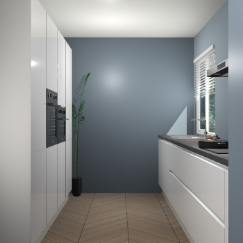 Zijdegrijze hoogglans greeploze keuken Turijn 83630