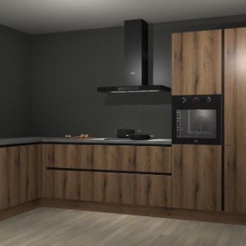 Goud eiken greeploze keuken Nuuk 67210