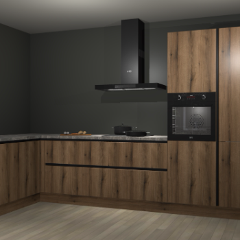 Goud eiken greeploze keuken Nuuk 67241