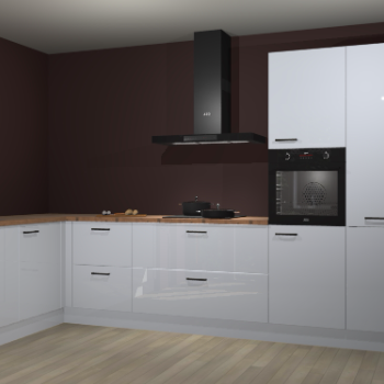 Sneeuwwitte hoogglans keuken Nuuk 67658