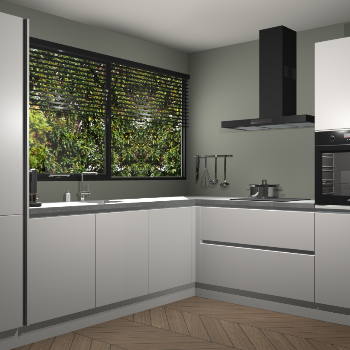 Zijdegrijze greeploze keuken Vogar 82936