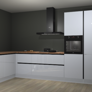 Sneeuwwitte hoogglans greeploze keuken Nuuk 67659