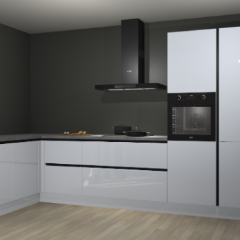 Sneeuwwitte hoogglans greeploze keuken Nuuk 67686