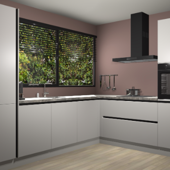 Zijdegrijze greeploze keuken Vogar 82951