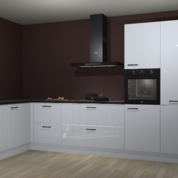 Sneeuwwitte hoogglans keuken Nuuk 67739