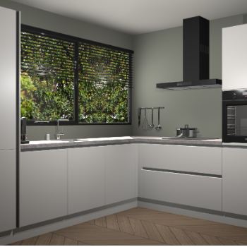 Zijdegrijze greeploze keuken Vogar 82954