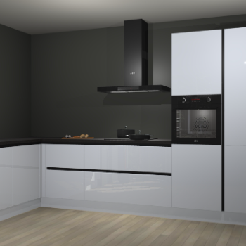 Sneeuwwitte hoogglans greeploze keuken Nuuk 67740