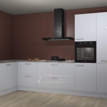 Sneeuwwitte hoogglans keuken Nuuk 67755