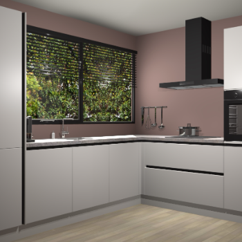 Zijdegrijze greeploze keuken Vogar 82957