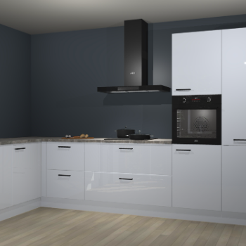 Sneeuwwitte hoogglans keuken Nuuk 67758