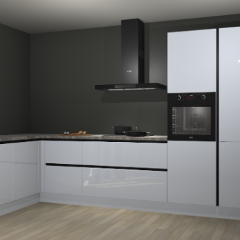 Sneeuwwitte hoogglans greeploze keuken Nuuk 67760