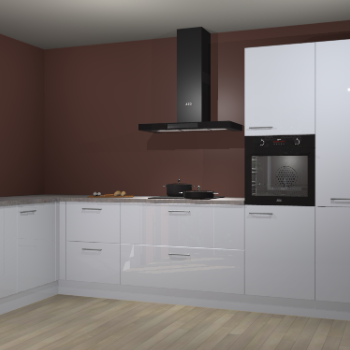 Sneeuwwitte hoogglans keuken Nuuk 67794