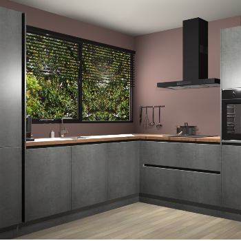 Beton Parelgrijs greeploze keuken Vogar 83261