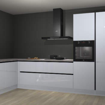 Sneeuwwitte hoogglans greeploze keuken Nuuk 67799