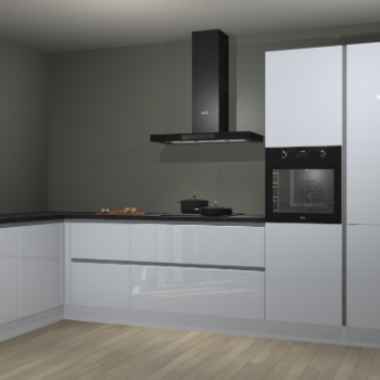 Sneeuwwitte hoogglans greeploze keuken Nuuk 67872