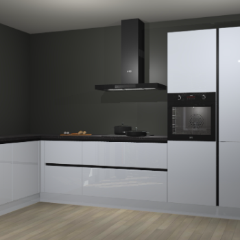 Sneeuwwitte hoogglans greeploze keuken Nuuk 67875