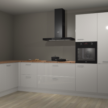 Zijdegrijze hoogglans keuken Nuuk 67890