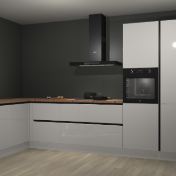 Zijdegrijze hoogglans greeploze keuken Nuuk 67894