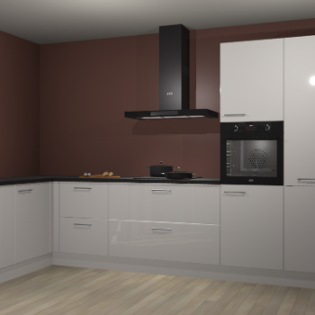 Zijdegrijze hoogglans keuken Nuuk 67955