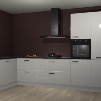 Zijdegrijze hoogglans keuken Nuuk 67959