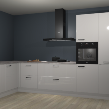 Zijdegrijze hoogglans keuken Nuuk 68022