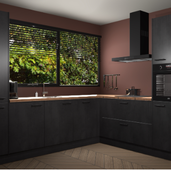 Beton Zwarte keuken Vogar 83391