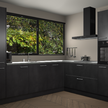 Beton Zwarte keuken Vogar 83961