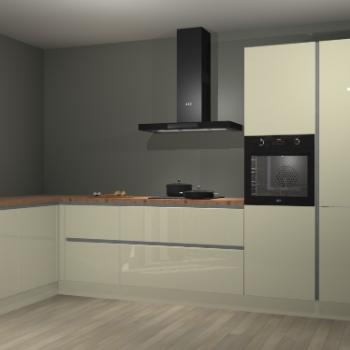 Magnolia hoogglans greeploze keuken Nuuk 68100