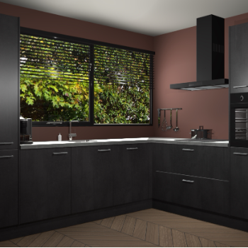 Beton Zwarte keuken Vogar 83962