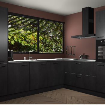 Beton Zwarte keuken Vogar 83964