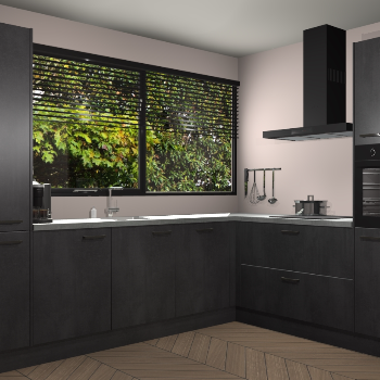 Beton Zwarte keuken Vogar 83965