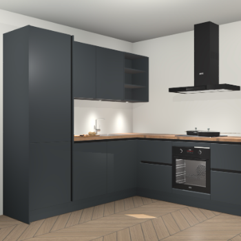 Onyxgrijze greeploze keuken Turek 74649