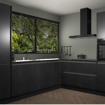 Beton Zwarte greeploze keuken Vogar 83969